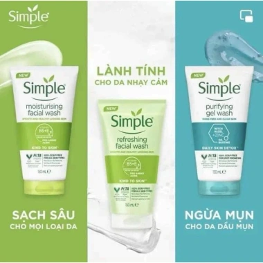 Sữa Rửa Mặt Simple 150ml 3 màu cho mọi loại da - giảm giá chỉ 92.000 đồng 3