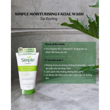 Sữa Rửa Mặt Simple 150ml 3 màu cho mọi loại da - giảm giá chỉ 92.000 đồng 8