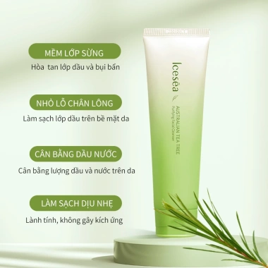 Sữa rửa mặt Tràm Trà Úc ICESEA 100g - Kiềm dầu, giảm mụn, da dầu, giá 159k