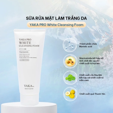 Sữa rửa mặt YAKA PRO White Cleansing Foam - Làm trắng da, làm sạch sâu, loại bỏ dầu thừa, giảm giá 330.650₫