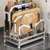 Súng Xám Bếp Giá Đỡ Đồ Thép Không Gỉ 304 Đa Năng, Đặt Dao, Thớt, Đồ Bếp