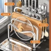 Súng Xám Bếp Giá Đỡ Đồ Thép Không Gỉ 304 Đa Năng, Đặt Dao, Thớt, Đồ Bếp 4