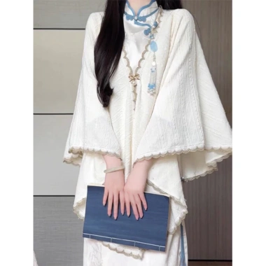 Sườn xám Tay Lỡ viền xanh phong cách thanh lịch size 45‑60kg giá ưu đãi 520k 4