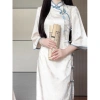 Sườn xám Tay Lỡ viền xanh phong cách thanh lịch size 45‑60kg giá ưu đãi 520k 5