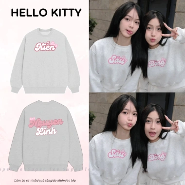 Sweater Nỉ Bông Dày Dặn In Tên Riêng, Biệt Danh - Áo Cặp, Áo Nhóm, Đồng Phục Lễ Tết 216k
