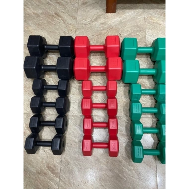 Tạ Tay Lục Giác Nhựa Đúc TUẤN HẠNH SPORT - Chống Trượt, Lõi Xi Măng Bền Chắc, Size 1-10kg Giá 60k 7