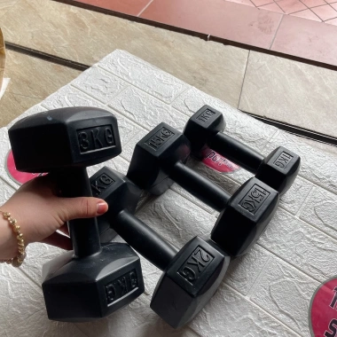 Tạ Tay Nhựa Đúc TUẤN HẠNH SPORT Lõi Xi Măng Chống Trượt Size 1-10kg Giá Ưu Đãi 60k 5