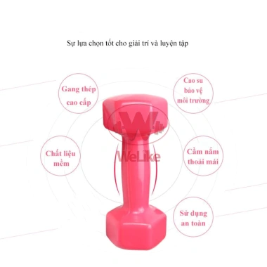 Tạ tay Welike 0,5-2kg tập gym yoga tại nhà lõi gang bọc cao su chống xước giá 37.700đ