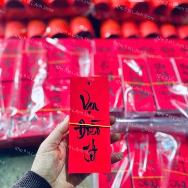 Tag đỏ chữ thư pháp ngẫu nhiên, nhiều size, treo trang trí Tết 2.026, chỉ 29.998 VND