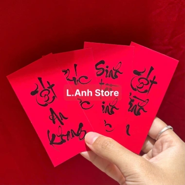 Tag đỏ chữ thư pháp ngẫu nhiên, nhiều size, treo trang trí Tết 2.026, chỉ 29.998 VND