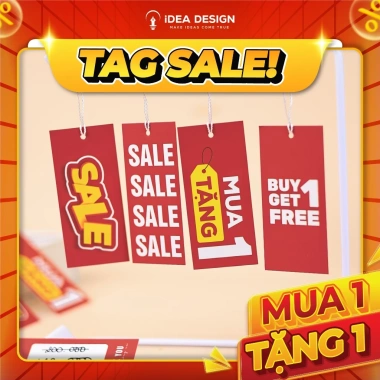 Tag SALE 9x4cm - Thẻ giảm giá, mua 1 tặng 1, treo sale, giá chỉ 20.000đ