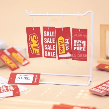 Tag SALE 9x4cm - Thẻ giảm giá, mua 1 tặng 1, treo sale, giá chỉ 20.000đ