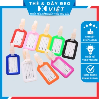 Tag tên vali nhựa cao cấp - Thẻ đeo, bảng tên, treo hành lý, màu sắc, trendy 17k