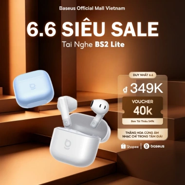 Tai Nghe Baseus Bass BS2 Lite Bluetooth 6.0, 2 Mic AI Call - Giá Sinh Viên 369k, Bass Sâu, Pin Trọn Ngày