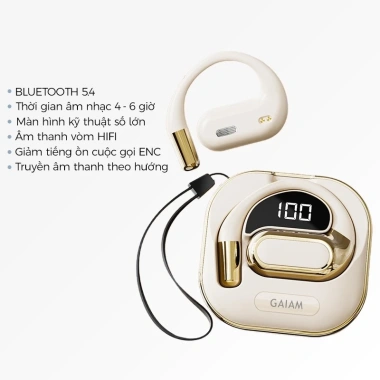 Tai nghe Bluetooth 5.4 không dây thể thao HIFI, hở lưng ồn, mic và LED, tuổi thọ dài - 198k 10