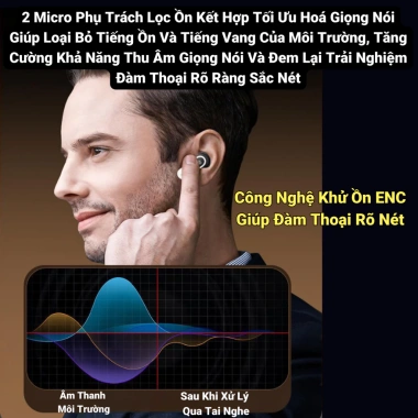 Tai nghe Bluetooth 5.4 V8 không dây, cảm ứng LCD, ANC, âm thanh cực đã - 139k 6