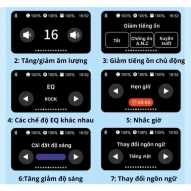 Tai Nghe Bluetooth A9 Pro ANC/ENC Màn Hình Cảm Ứng LCD Thông Minh Giá 105.000 VND 2