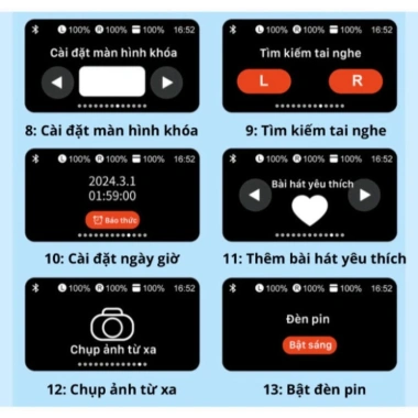 Tai Nghe Bluetooth A9 Pro ANC/ENC Màn Hình Cảm Ứng LCD Thông Minh Giá 105.000 VND 3