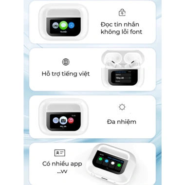 Tai Nghe Bluetooth A9 Pro Pin Trâu, Cảm Ứng Tự Động, Chống Nước, Chống Ồn, LED Hiển Thị, 189k
