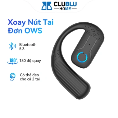 Tai Nghe Bluetooth B01 Xoay Nút Tai Đơn OWS Pin Lớn Không Dây, Chờ 54.000₫