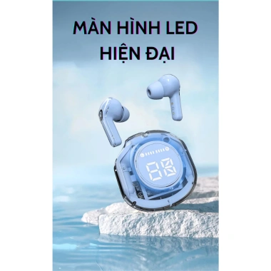 Tai nghe Bluetooth B45 nhét tai trong suốt, LED, bass mạnh, Mic, tặng Ốp và Dây, chỉ 99.000₫ 8