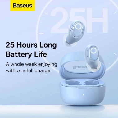 Tai Nghe Bluetooth Baseus WM02 Chính Hãng - Nhỏ Gọn, Bluetooth 5.3, Pin 25H, Mic Rõ, App Điều Khiển - 350.000