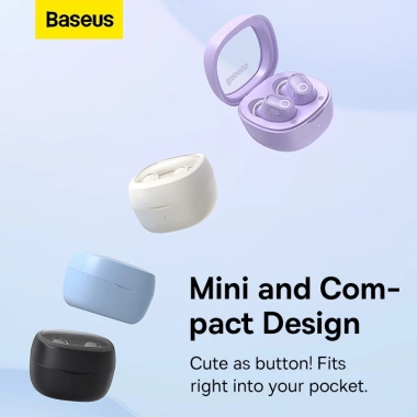 Tai Nghe Bluetooth Baseus WM02 Chính Hãng - Nhỏ Gọn, Bluetooth 5.3, Pin 25H, Mic Rõ, App Điều Khiển - 350.000
