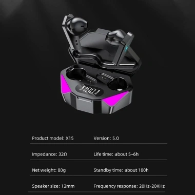 Tai Nghe Bluetooth Chân Thực X15 - Thiết Kế Đa Dạng, Âm Thanh Esports, Giảm Tiếng ồn, Giá 60.000đ 9