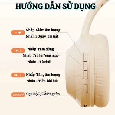 Tai Nghe Bluetooth DR58 Chụp Tai - Âm Thanh Hay, Chống Ồn, Sạc Type-C, Pin Trâu, Gấp Gọn, 119k