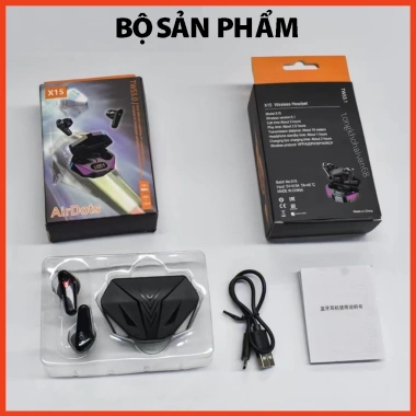 Tai Nghe Bluetooth Gaming X15 TWS - Bass mạnh, độ trễ thấp, pin trâu, bảo hành 1 tháng, chỉ 55k