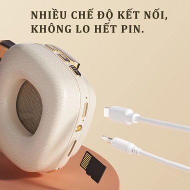 Tai Nghe Bluetooth JBLue 63A Không Dây Gập Gọn, Bass Mạnh, Đệm Mú Thoáng Khí - 179k