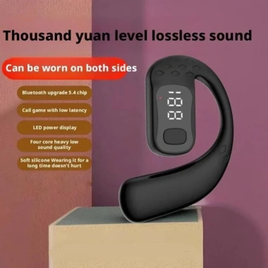 Tai nghe Bluetooth không dây 5.4, hai tai, hiển thị % pin, âm trầm vòm, phù hợp chạy bộ ngoài trời - 129k VND 3