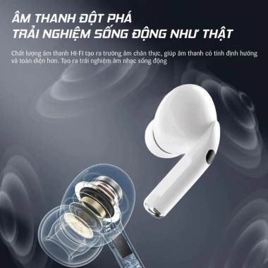 Tai Nghe Bluetooth Không Dây A9 Pro v5.3 - Chạm Cảm Ứng, Vỏ Trong Suốt, Âm Thanh Hay, Mic, Giá 139.000 VND 7 Tai Nghe Bluetooth Không Dây A9 Pro v5.3 - Chạm Cảm Ứng, Vỏ Trong Suốt, Âm Thanh Hay, Mic, Giá 139.000 VND 7