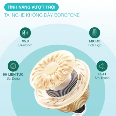 Tai nghe Bluetooth không dây BOROFONE BWC86 - Nghe gọi 6h liên tục, giá chỉ 200k