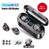 Tai nghe Bluetooth không dây F9 LED, âm trầm mạnh, IPX7 chống nước, thể thao, giảm giá