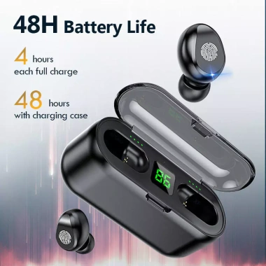 Tai nghe Bluetooth không dây F9 LED, âm trầm mạnh, IPX7 chống nước, thể thao, giảm giá 6