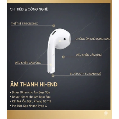 Tai nghe Bluetooth không dây khử tiếng ồn, chống mồ hôi, dùng ngoài trời - 19.000₫ 2 Tai nghe Bluetooth không dây khử tiếng ồn, chống mồ hôi, dùng ngoài trời - 19.000₫ 2