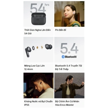 Tai nghe Bluetooth không dây OPPO Enco Buds 3 Pro 54h dùng, kháng nước, giá 1.000.000₫