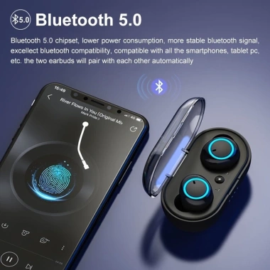 Tai nghe Bluetooth không dây TWS 9D âm thanh nổi, điều khiển cảm ứng, Mic tích hợp - Giá 66.315₫