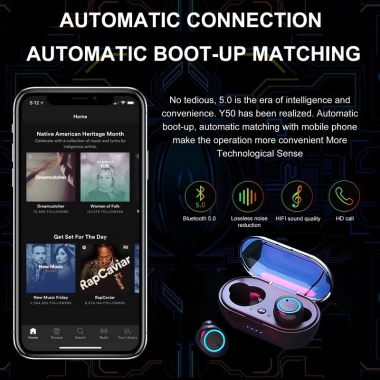 Tai nghe Bluetooth không dây TWS 9D âm thanh nổi, điều khiển cảm ứng, Mic tích hợp - Giá 66.315₫