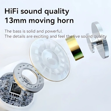 Tai nghe Bluetooth không dây X55 siêu mỏng nhẹ, âm thanh trung thực, pin thông minh, micrô trong suốt - Giá 69.999 VND