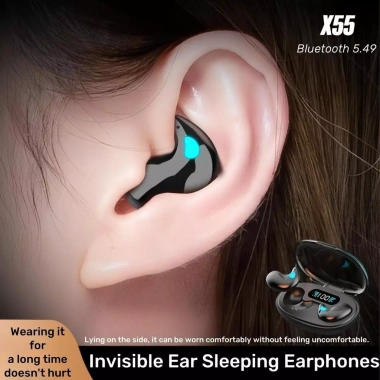 Tai nghe Bluetooth không dây X55, vỏ trong suốt siêu mỏng, pin kỹ thuật số, âm thanh vòm, hỗ trợ đa hệ thống – 69.999₫
