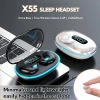 Tai nghe Bluetooth không dây X55, vỏ trong suốt siêu mỏng, pin kỹ thuật số, âm thanh vòm, hỗ trợ đa hệ thống – 69.999₫ 2