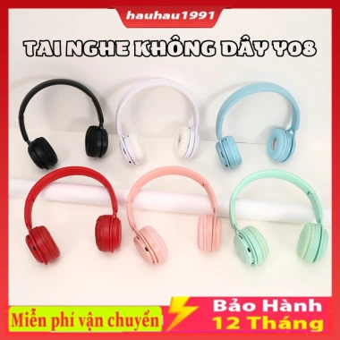 Tai Nghe Bluetooth Không Dây Y08 P47, Mic, Thẻ Nhớ, Bass Sâu, Bảo Hành 12 Tháng, 39.000đ