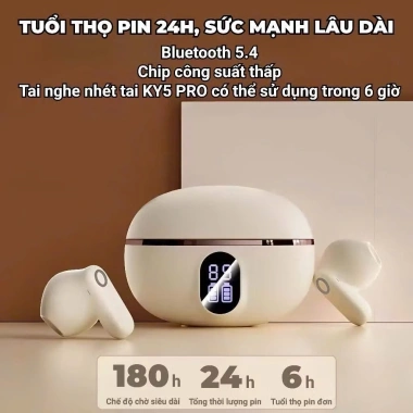 Tai Nghe Bluetooth KY5 PRO M10 Trong Suốt – Màn Số, Giảm Ồn, Mic, Giá 20.000đ