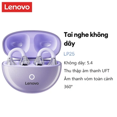 Tai nghe Bluetooth Lenovo LP25 - Thoải mái, pin lâu, giảm tiếng ồn BT5.4, 199.000₫