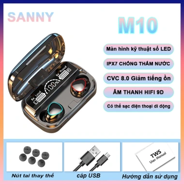 Tai nghe Bluetooth M10 Pin Trâu 2.500mAh - Âm thanh trung thực, giá chỉ 79.800đ 9