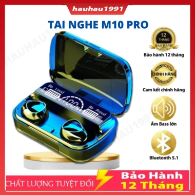 Tai Nghe Bluetooth M10 Pro Nâng Cấp Pin Trâu, Cảm Ứng Tự Động, Chống Nước, Chống Ồn - Giá 58.000đ, Bảo Hành 12 Tháng