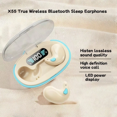 Tai nghe Bluetooth ngủ không dây X55 bán trong suốt, nút điều khiển - 61.999 VND
