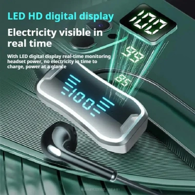 Tai nghe Bluetooth pin 30H, âm thanh stereo, LED, không dây thể thao băng cổ - 83.000₫ 7